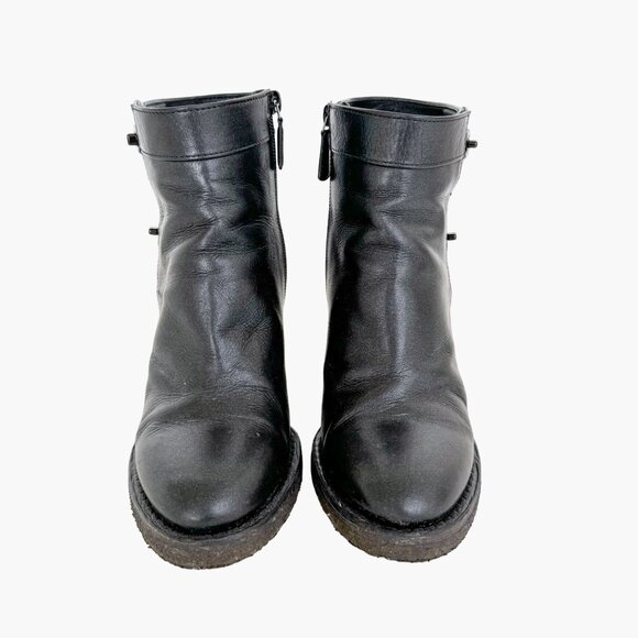 Chanel CC Turnlock Ankle Boots EU 38 US 7-7.5 Black Glitter Block Heel Bootie - Picture 2 of 14